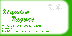 klaudia magvas business card